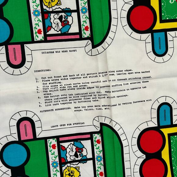 Springs Mills 5671 Cut & Sew Train Panel Uncut Vintage Fabric Toy Set - Picture 12 of 12